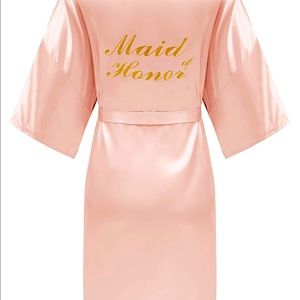Maid Of Honor Pink Silk Robe XXL NWT